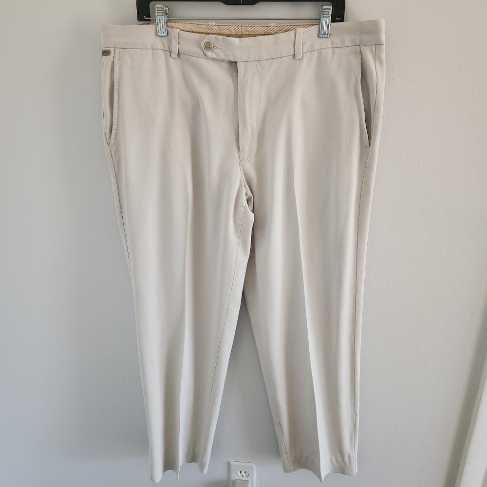 Tommy Bahama Men 90% Silk 10% Cotton Pants Creme Beige Men's 38x32